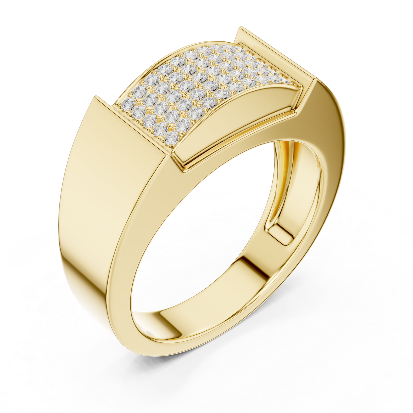 Wide Band Pavé Diamond Ring | Bold Contemporary Elegance