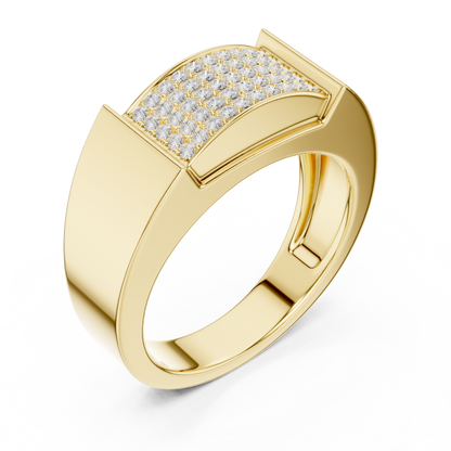 Wide Band Pavé Diamond Ring | Bold Contemporary Elegance