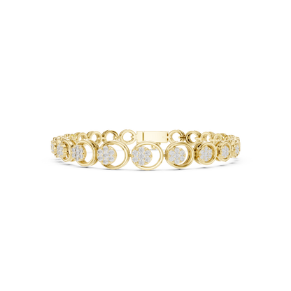 Round Rose-Cut Diamond Wheel Link Bracelet | Miracle Plate Setting
