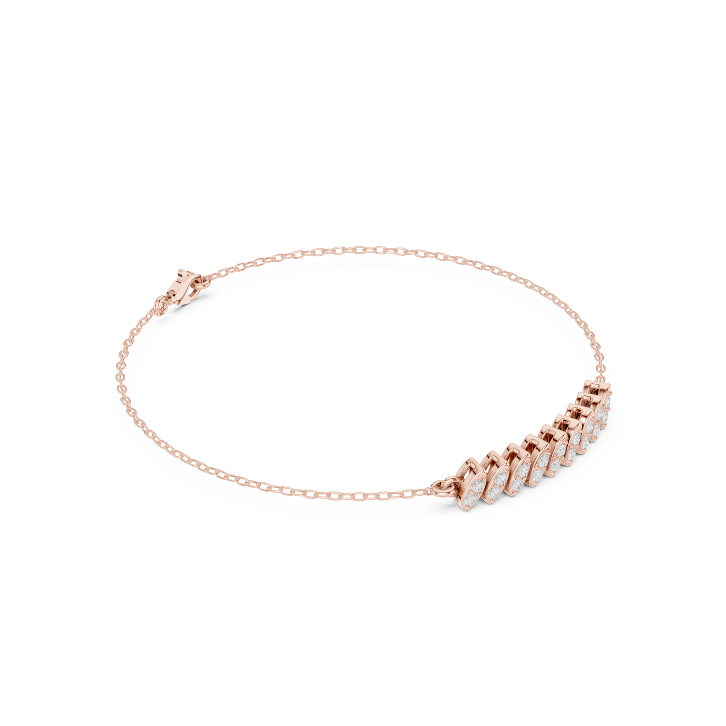 Marquise Diamond Chain Bracelet | Elegant Elongated Sparkle