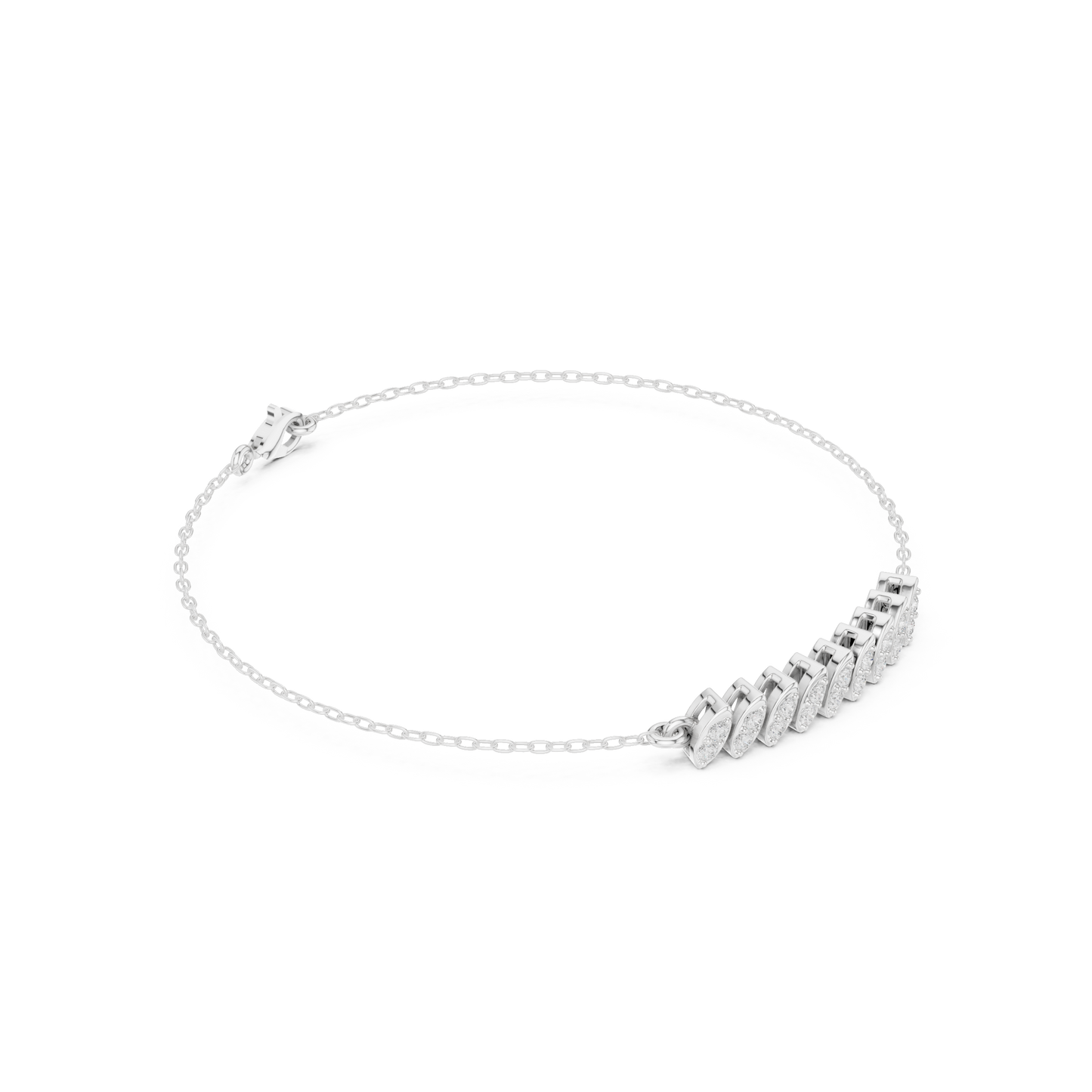 Marquise Diamond Chain Bracelet | Elegant Elongated Sparkle