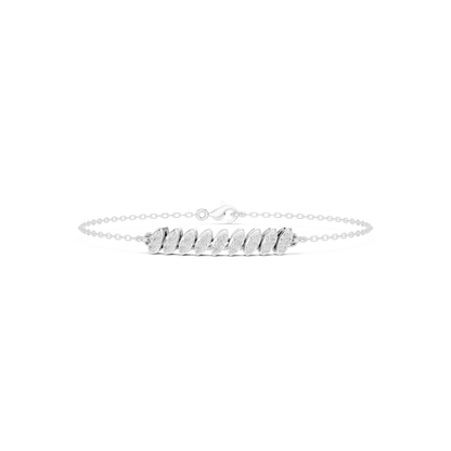 Marquise diamond chain bracelet featuring elongated lab-grown diamonds set along a polished precious metal chain