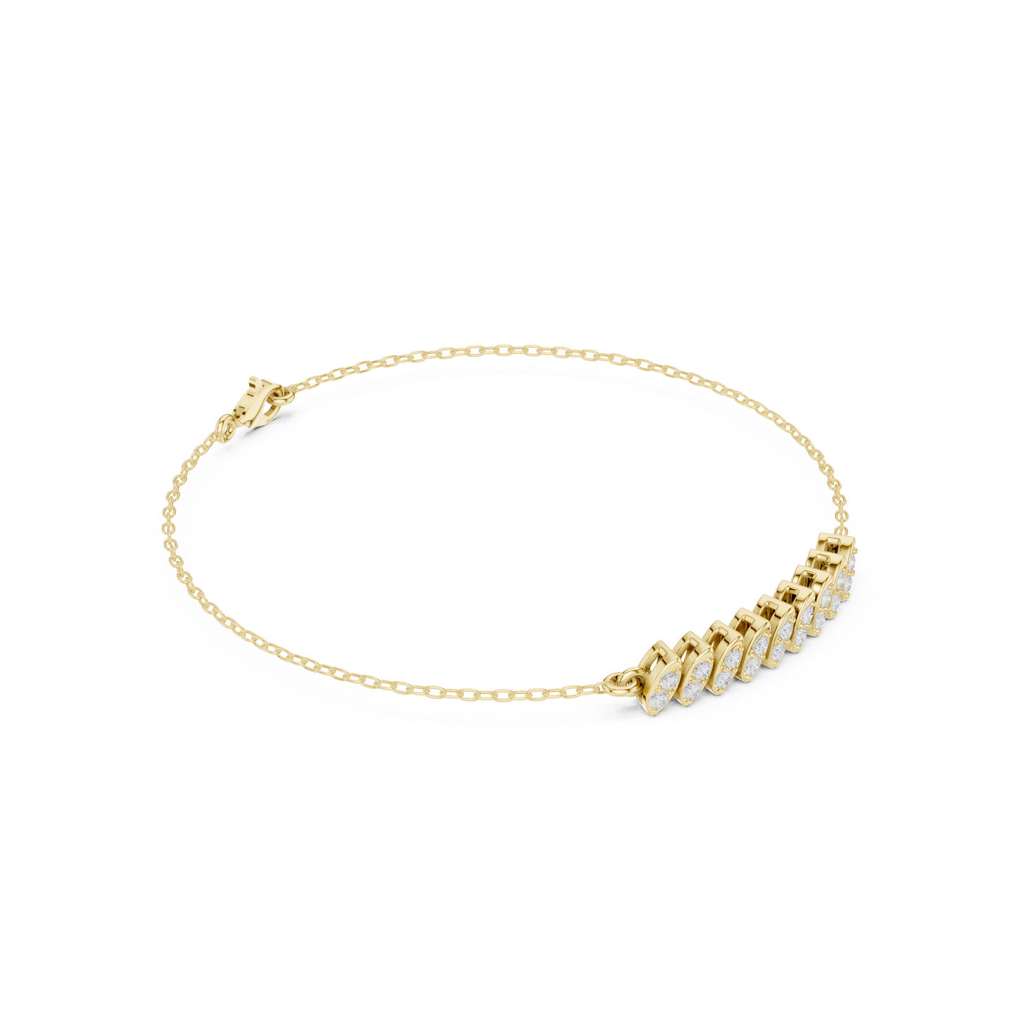 Marquise Diamond Chain Bracelet | Elegant Elongated Sparkle