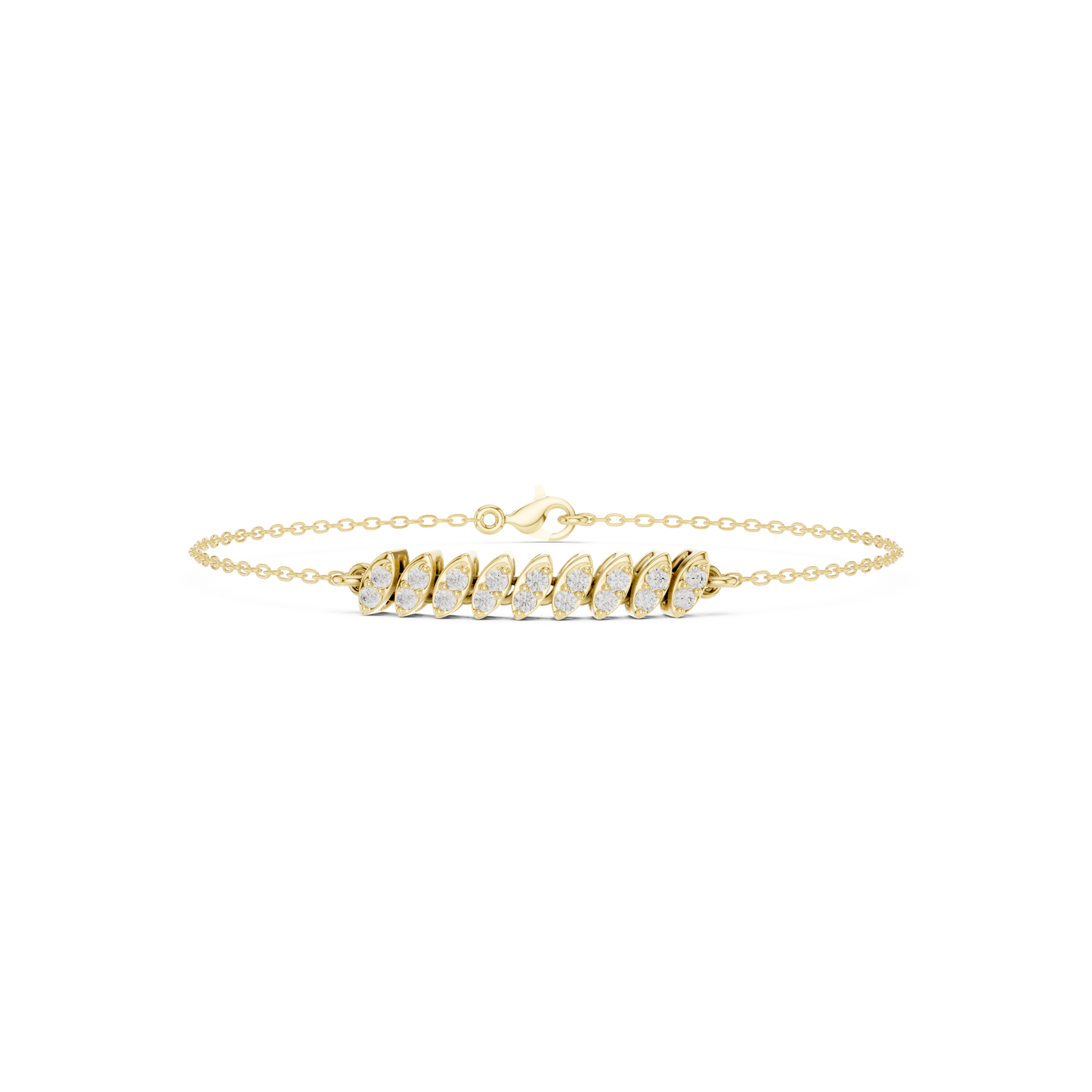 Marquise Diamond Chain Bracelet | Elegant Elongated Sparkle