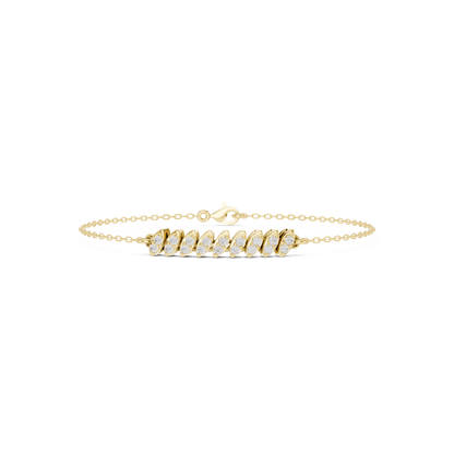 Marquise Diamond Chain Bracelet | Elegant Elongated Sparkle