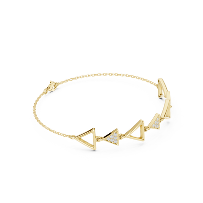 Sterling Silver Triangle Charm Geometric Bracelet