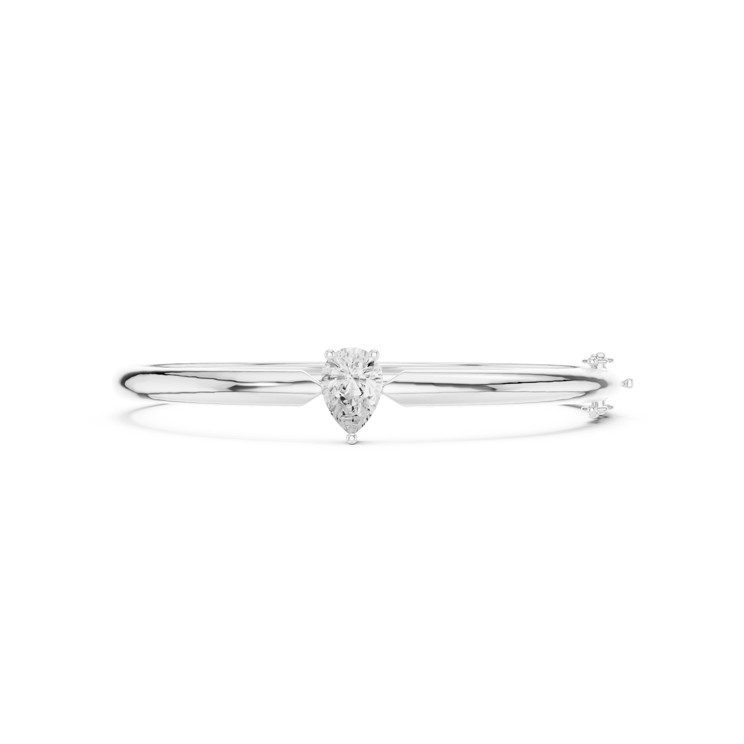 Pear-shaped solitaire diamond bracelet featuring a teardrop-cut lab-grown diamond in a polished precious metal setting
