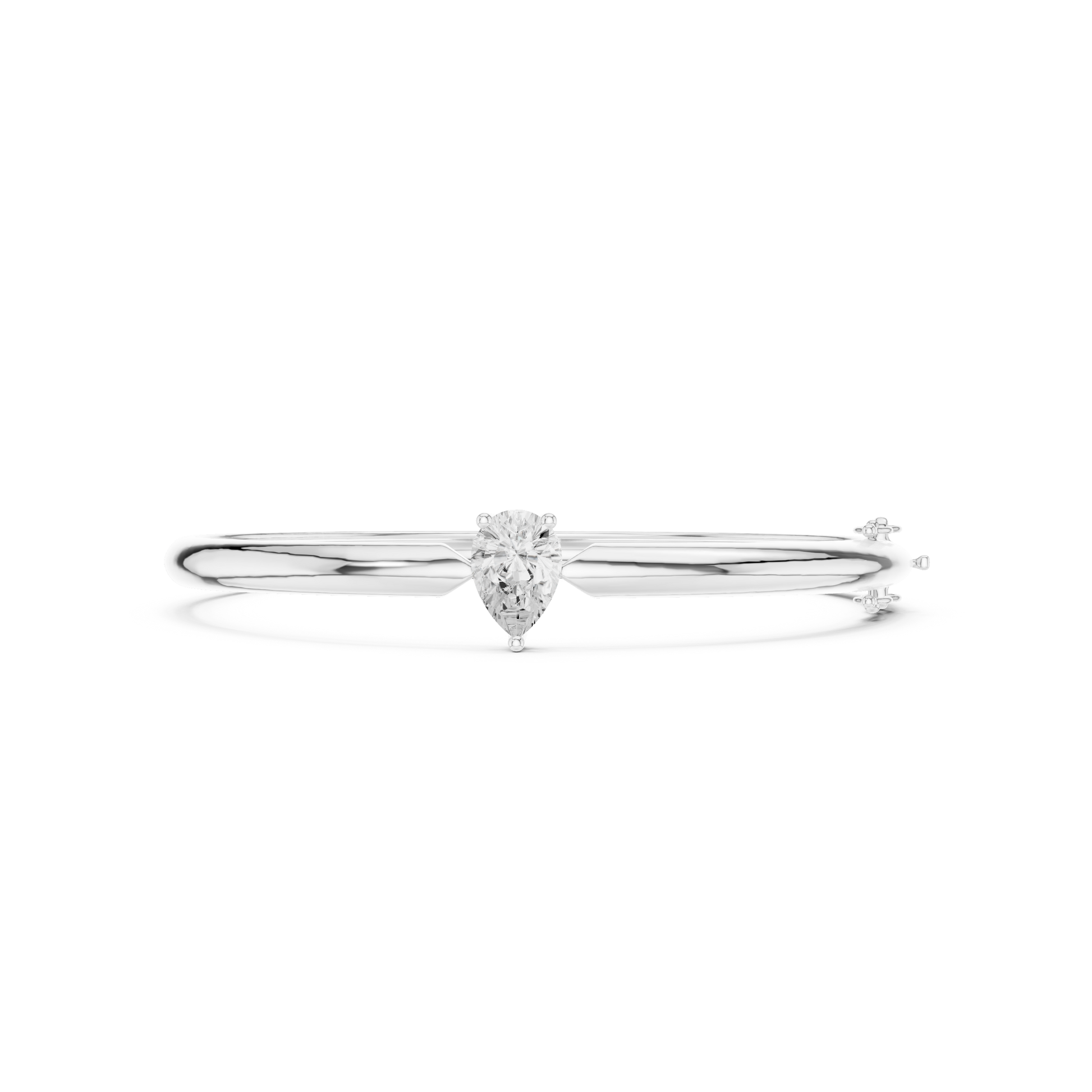 Pear-shaped solitaire diamond bracelet featuring a teardrop-cut lab-grown diamond in a polished precious metal setting