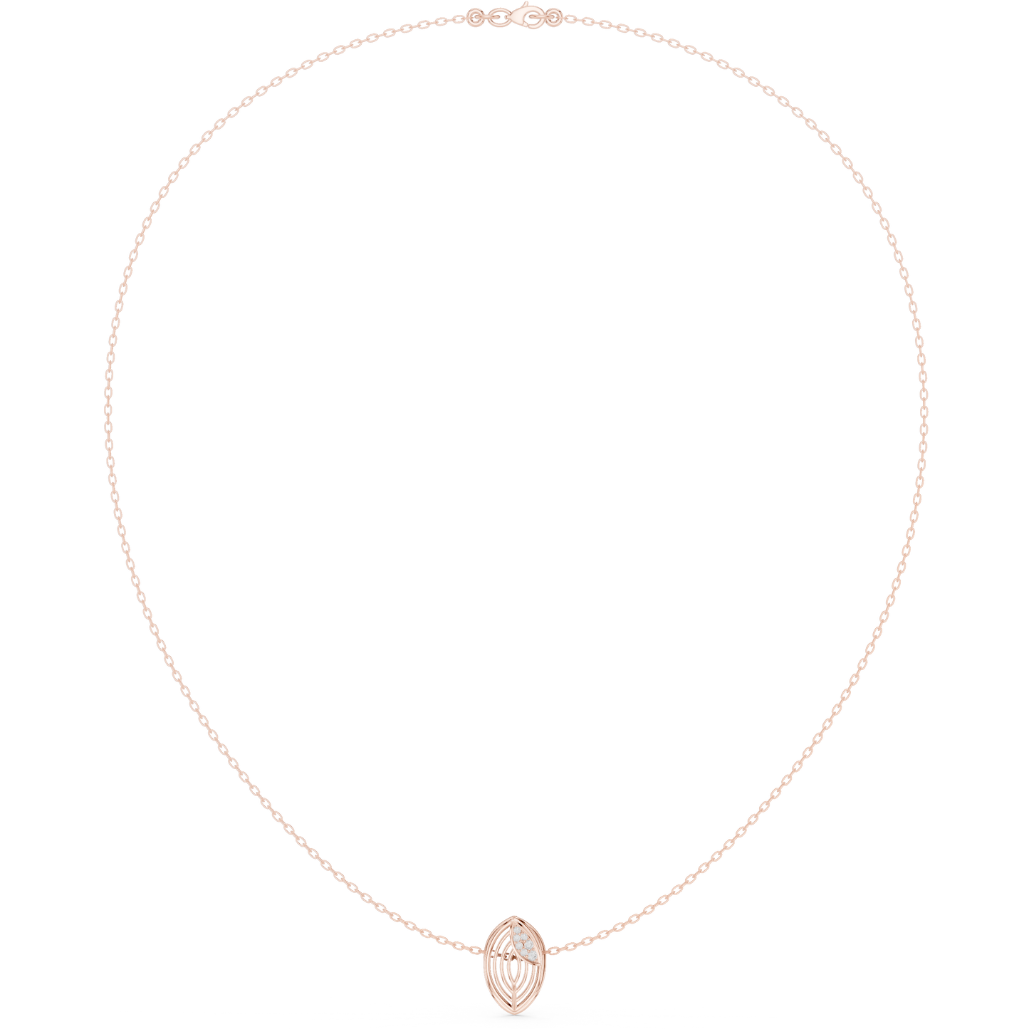 Marquise/Oval Diamond Pendant Necklace | Minimalist Chain Design