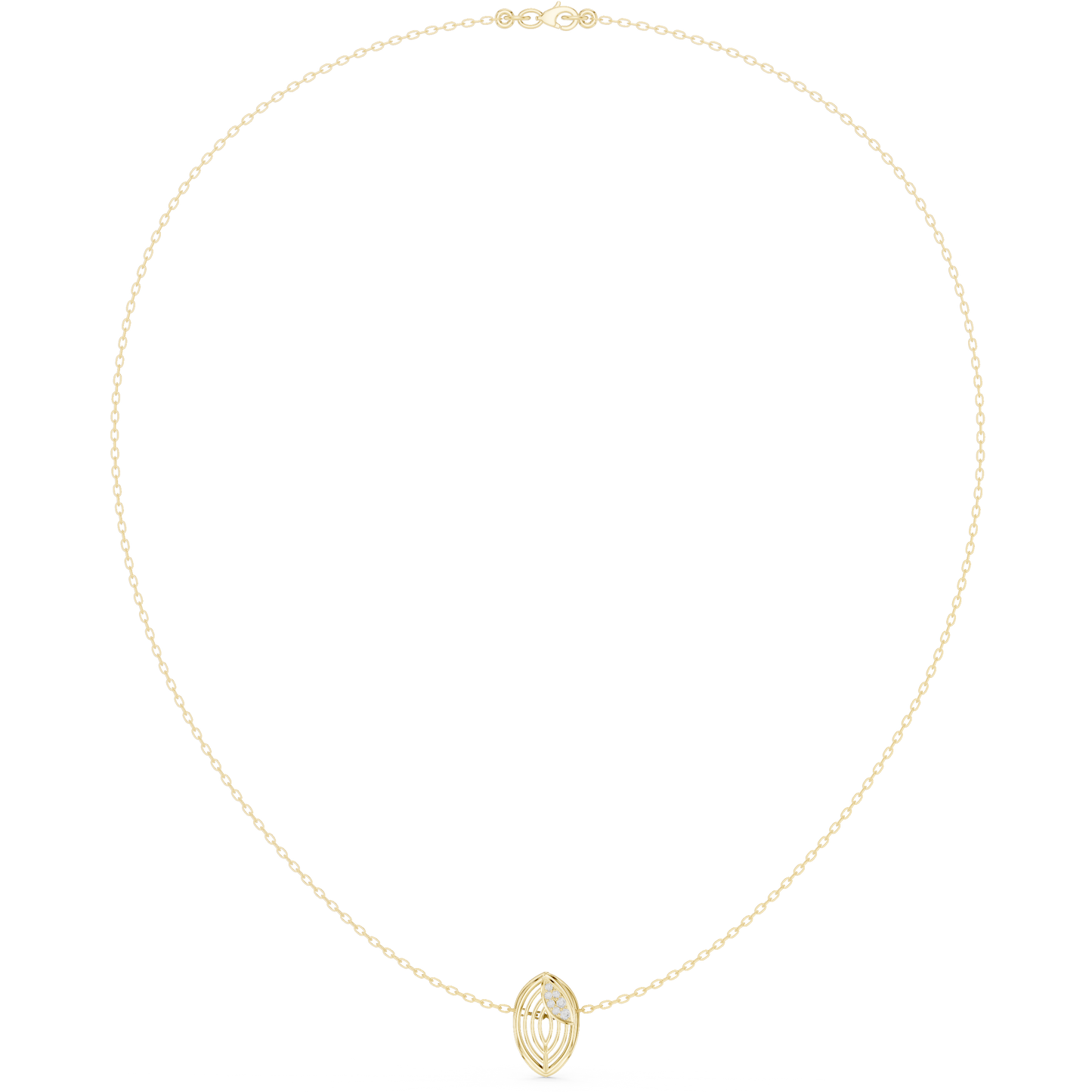 Marquise/Oval Diamond Pendant Necklace | Minimalist Chain Design