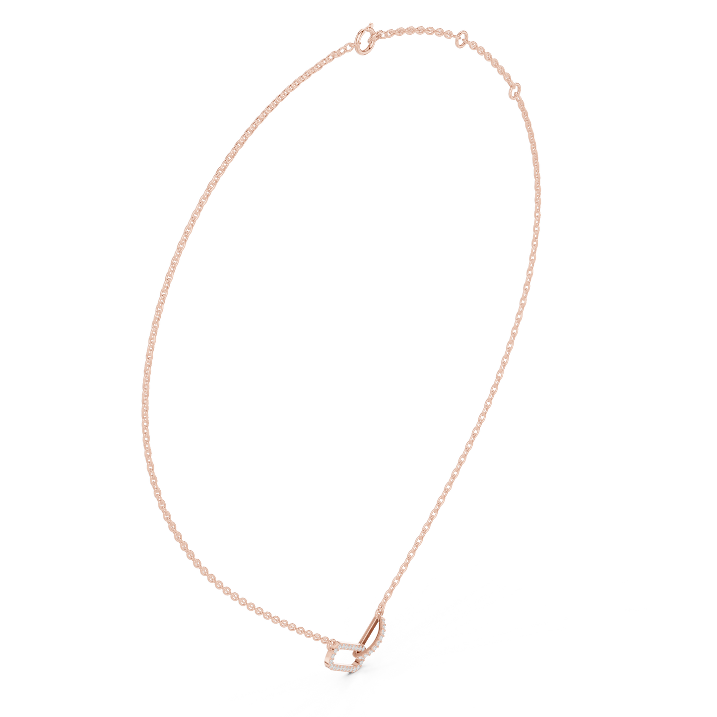 Double Link Pendant Necklace | Sleek Modern Design