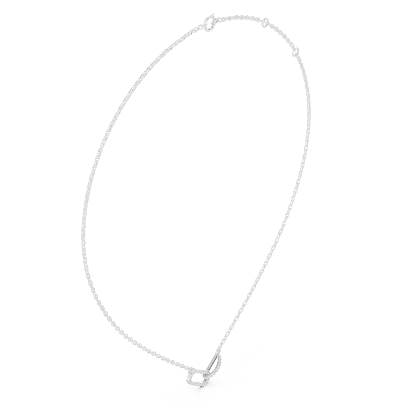 Double Link Pendant Necklace | Sleek Modern Design