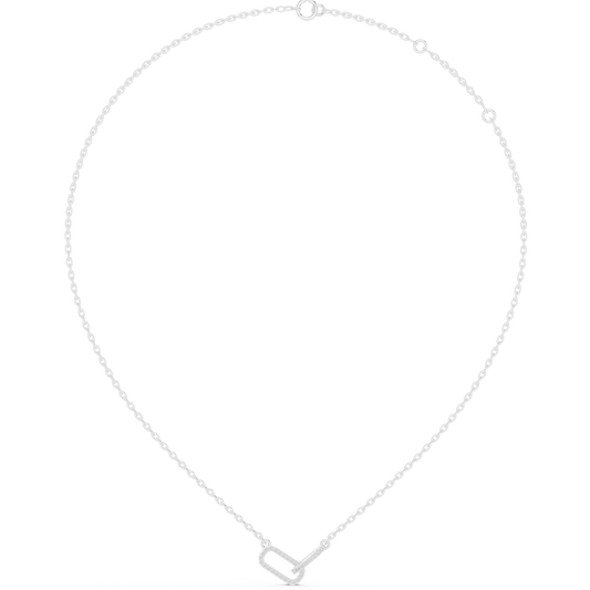 Double link pendant necklace featuring two interlocking links in a sleek modern design