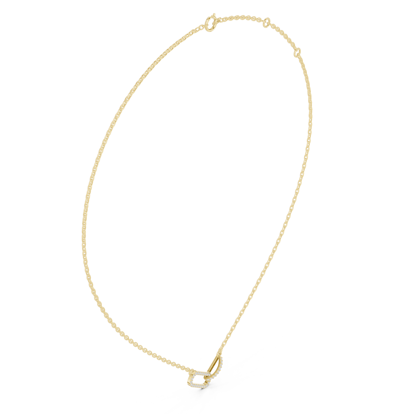 Double Link Pendant Necklace | Sleek Modern Design