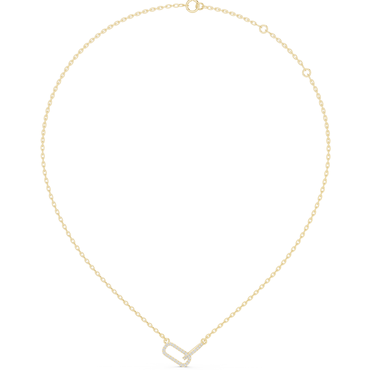 Double Link Pendant Necklace | Sleek Modern Design