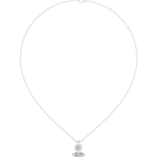 Diamond solitaire pendant necklace featuring a round brilliant diamond on a delicate chain
