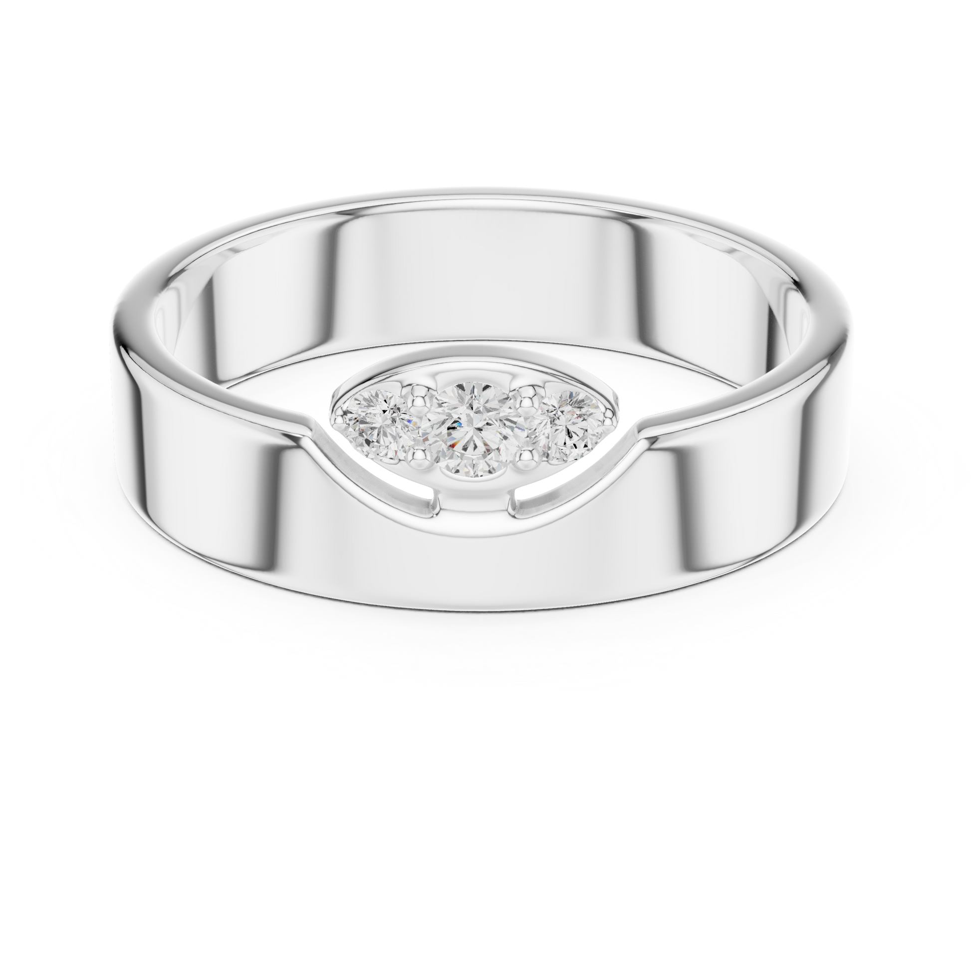 Marquise-cut center diamond engagement ring in 935 silver

Elegant solitaire engagement ring featuring marquise diamond in white gold

Modern marquise-cut diamond ring for engagement or special occasions