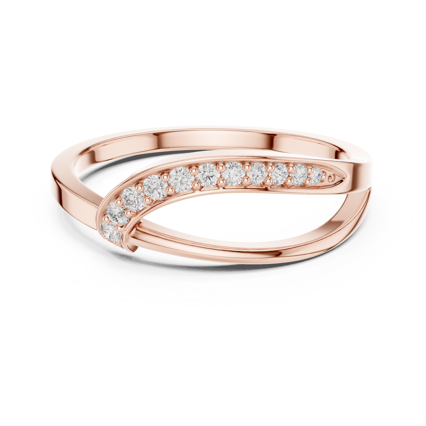 Flowing Tide Lab-Grown Diamond Ring | Elegant Wave Design