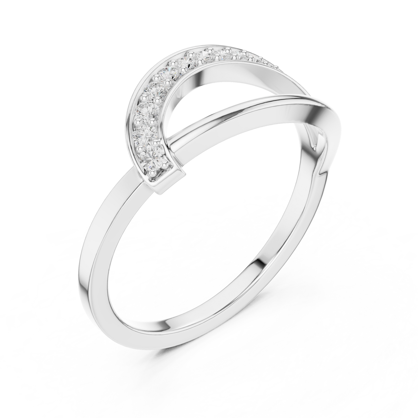 Flowing Tide Lab-Grown Diamond Ring | Elegant Wave Design