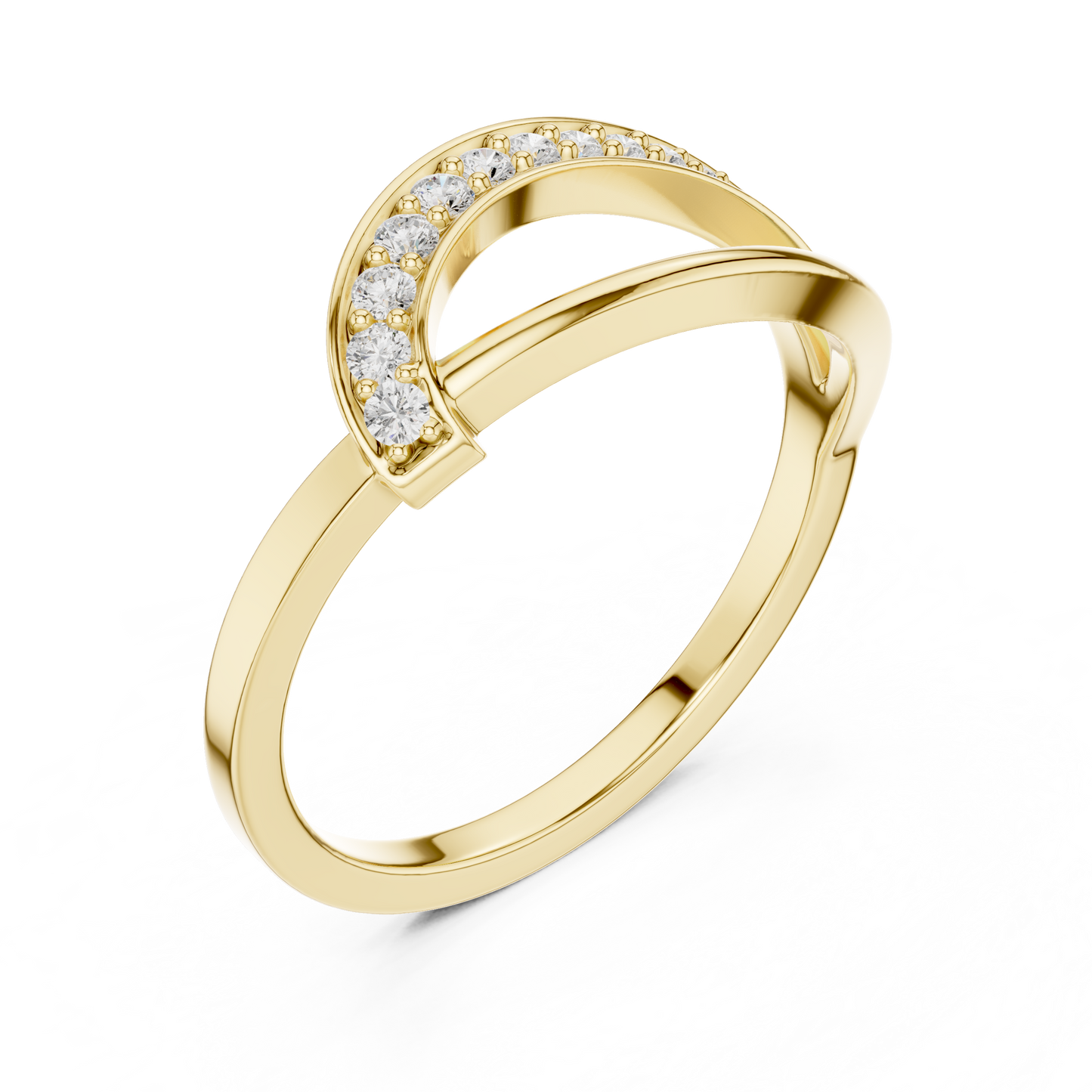 Flowing Tide Lab-Grown Diamond Ring | Elegant Wave Design