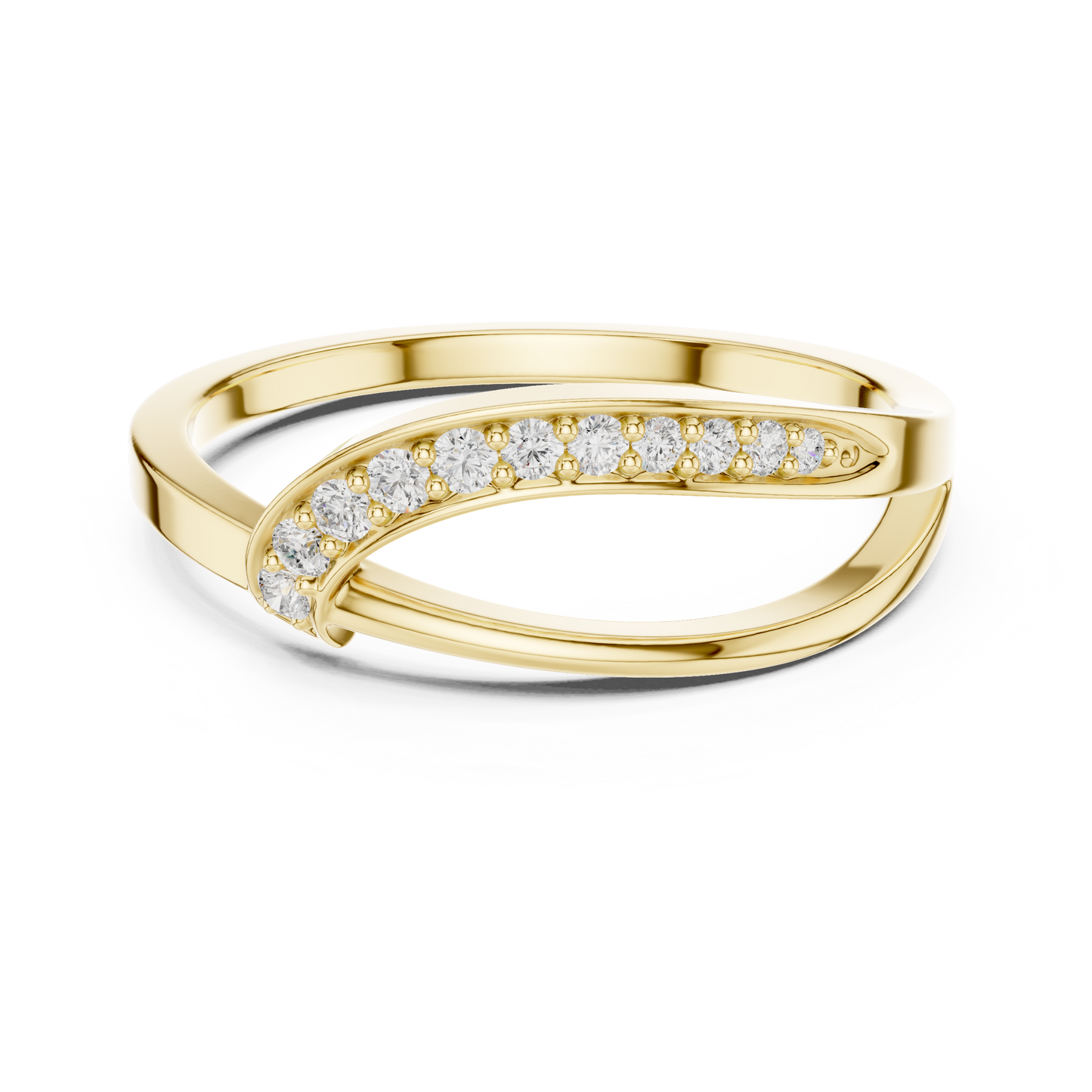 Flowing Tide Lab-Grown Diamond Ring | Elegant Wave Design