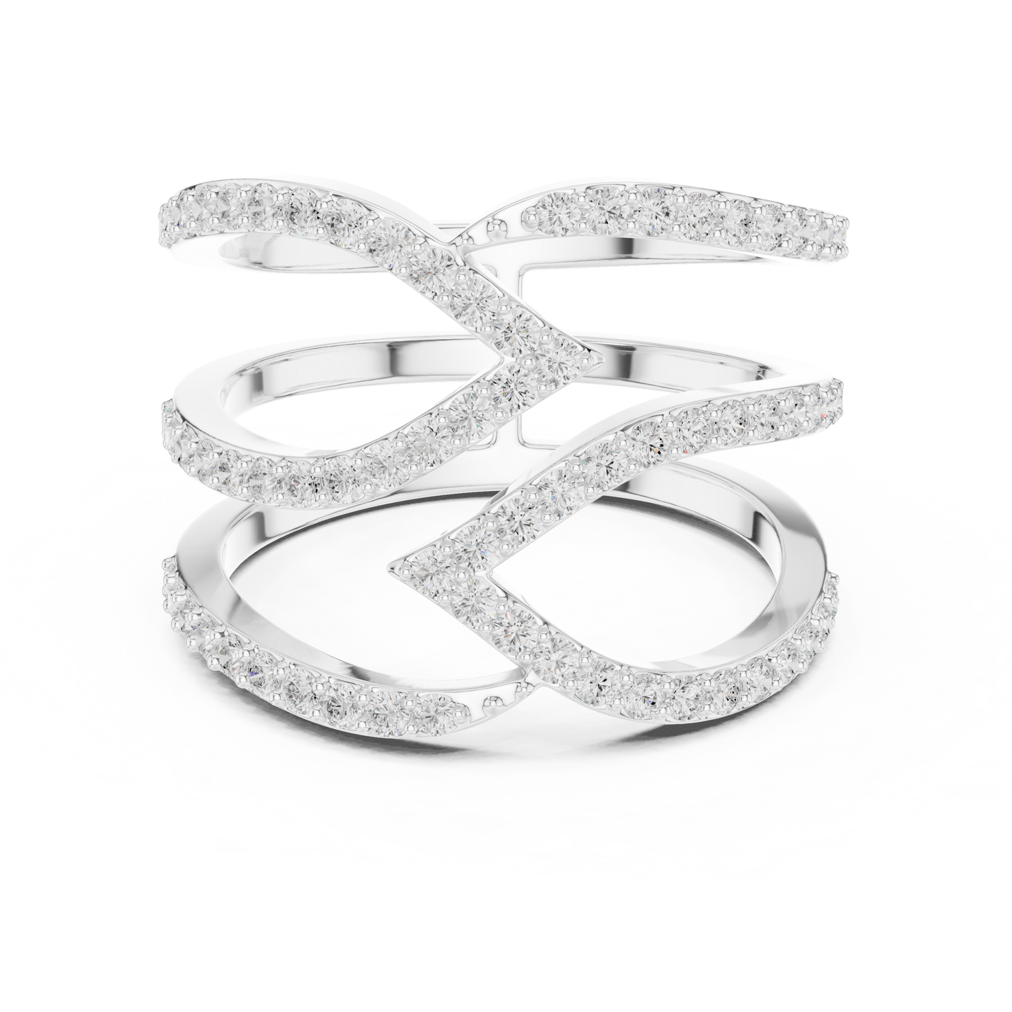 3-Piece Cubic Zirconia Wedding Ring Set | 935 Anti-Tarnish Silver