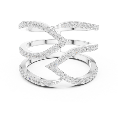 3-Piece Cubic Zirconia Wedding Ring Set | 935 Anti-Tarnish Silver