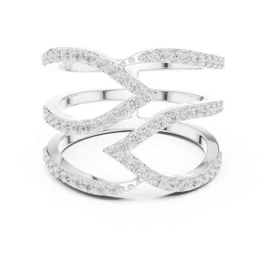 3-Piece Cubic Zirconia Wedding Ring Set | 935 Anti-Tarnish Silver