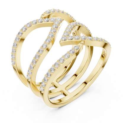 3-Piece Cubic Zirconia Wedding Ring Set | 935 Anti-Tarnish Silver