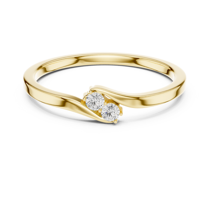 Diamond Bypass Ring | Two-Stone Crossover Ring