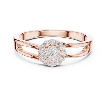 Flower Bridal Set Engagement Ring | Floral Halo Diamond Ring