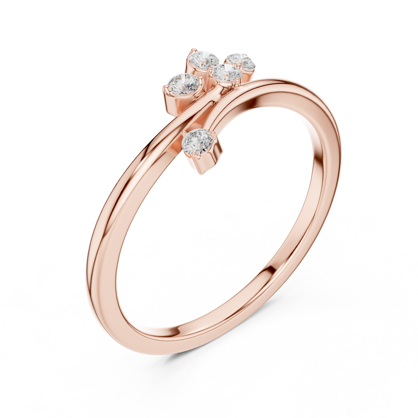 Four-Stone Bypass Diamond Ring | Round Brilliant Lab-Grown Diamond Ring