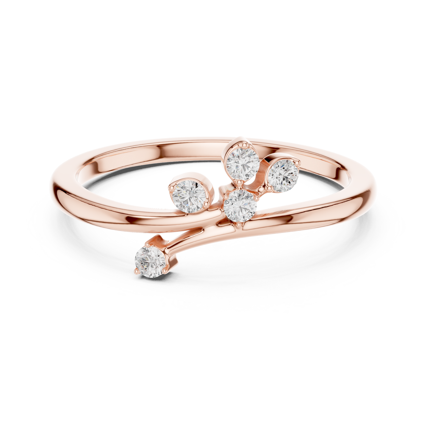 Four-Stone Bypass Diamond Ring | Round Brilliant Lab-Grown Diamond Ring