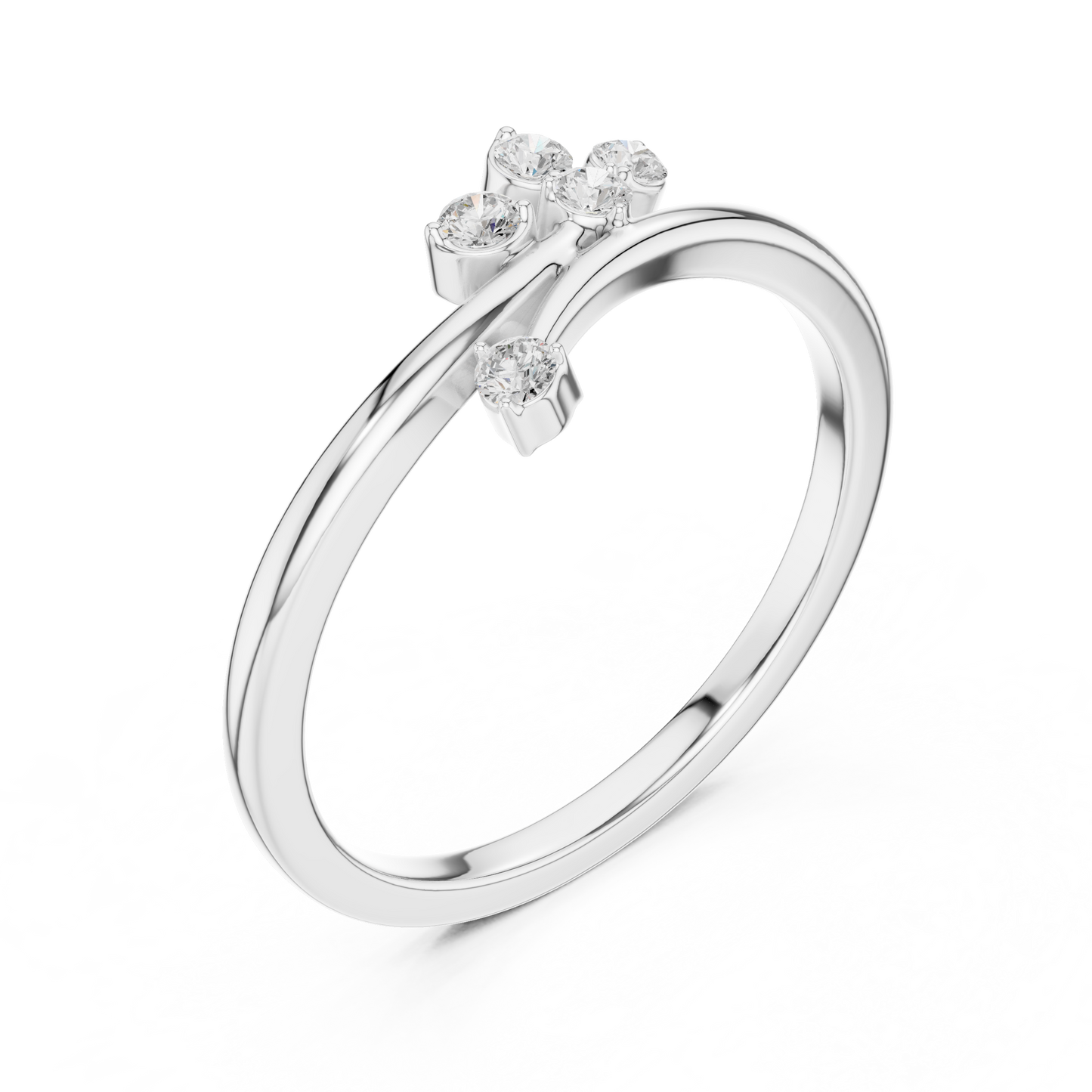 Four-Stone Bypass Diamond Ring | Round Brilliant Lab-Grown Diamond Ring