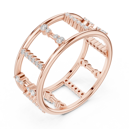 Silver Diamond Ring | Elegant Lab-Grown Diamond Ring for Women