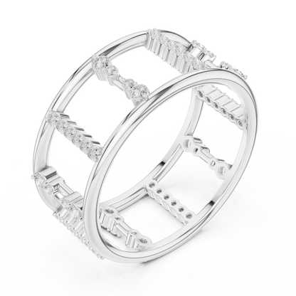 Silver Diamond Ring | Elegant Lab-Grown Diamond Ring for Women