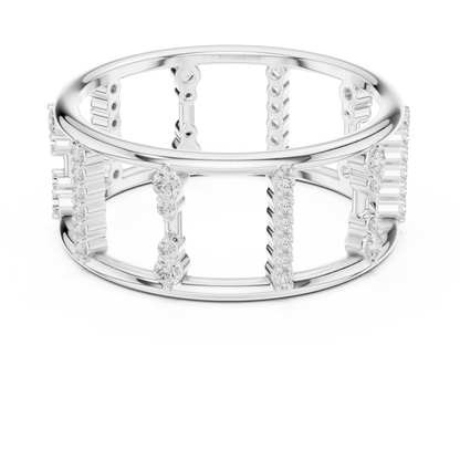 Elegant silver diamond ring crafted in 935 premium anti-tarnish silver with high-polish finish