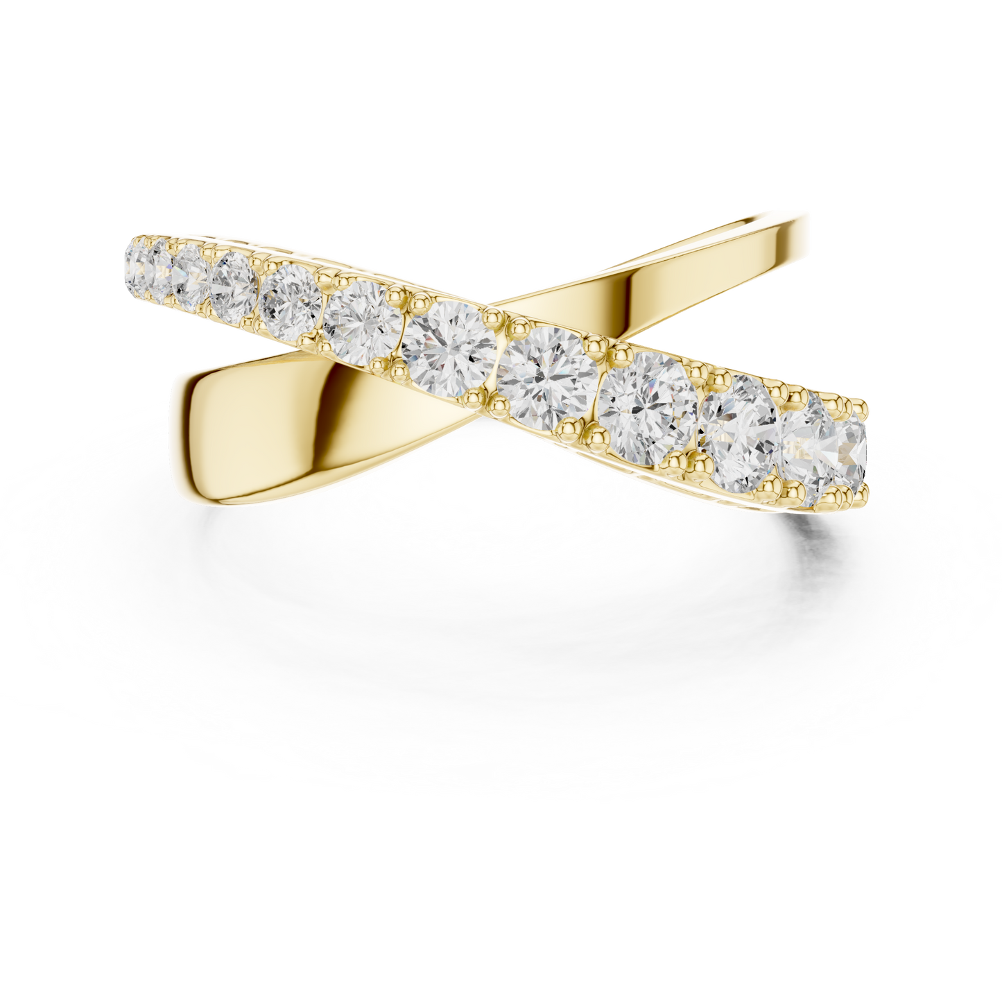 Diamond Crossover Ring | Elegant Intertwining Design