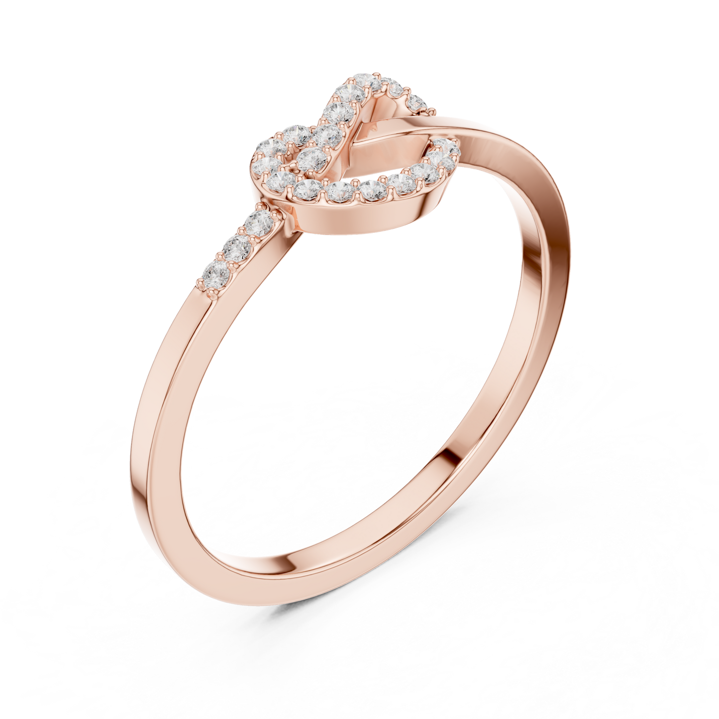 Diamond Knot Ring | Heart-Shaped Diamond Ring