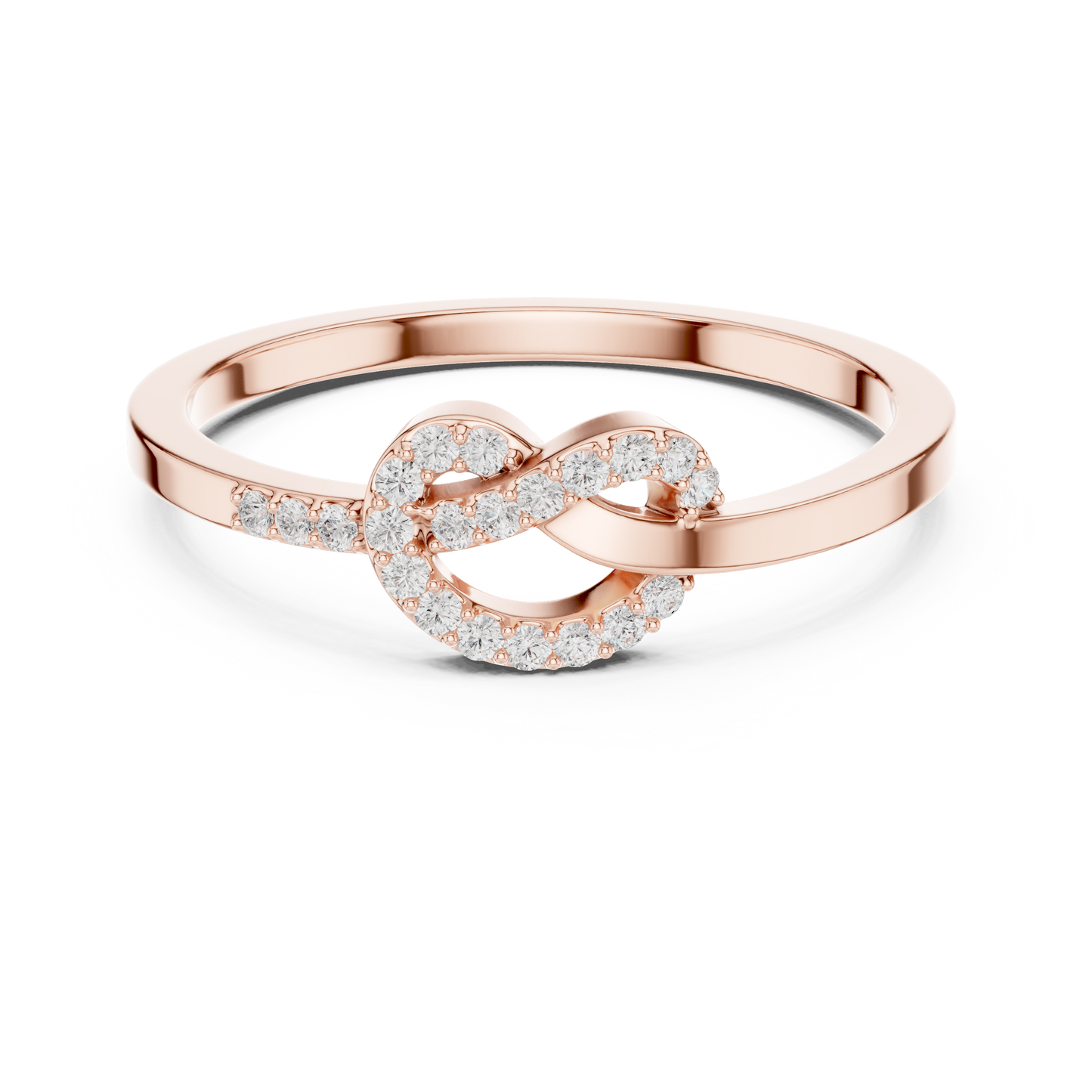 Diamond Knot Ring | Heart-Shaped Diamond Ring