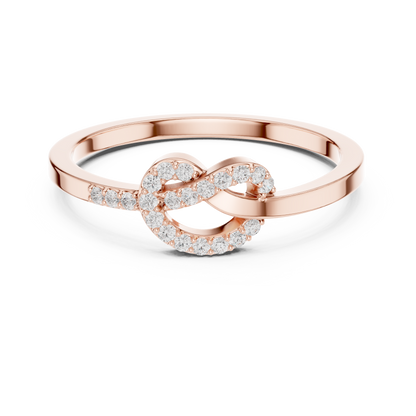 Diamond Knot Ring | Heart-Shaped Diamond Ring