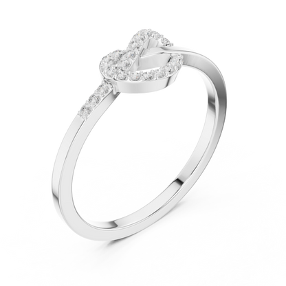 Diamond Knot Ring | Heart-Shaped Diamond Ring