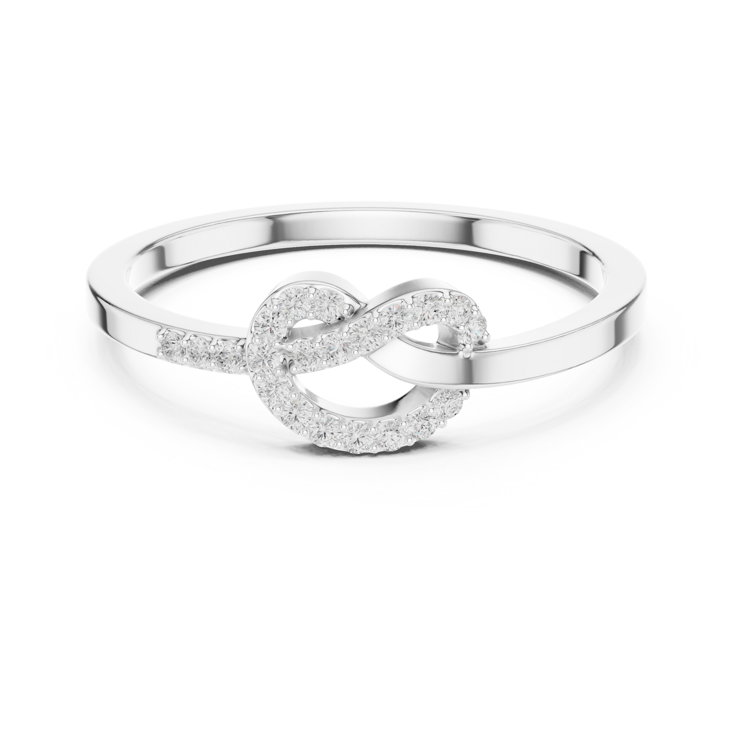 Diamond knot or heart-shaped ring in 935 silver

Elegant heart diamond ring for women in white gold

Modern knot or heart design diamond ring for engagement or gift