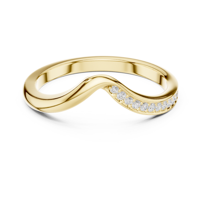 Curved Diamond Wedding Band | Enhancer Ring for Engagement Rings