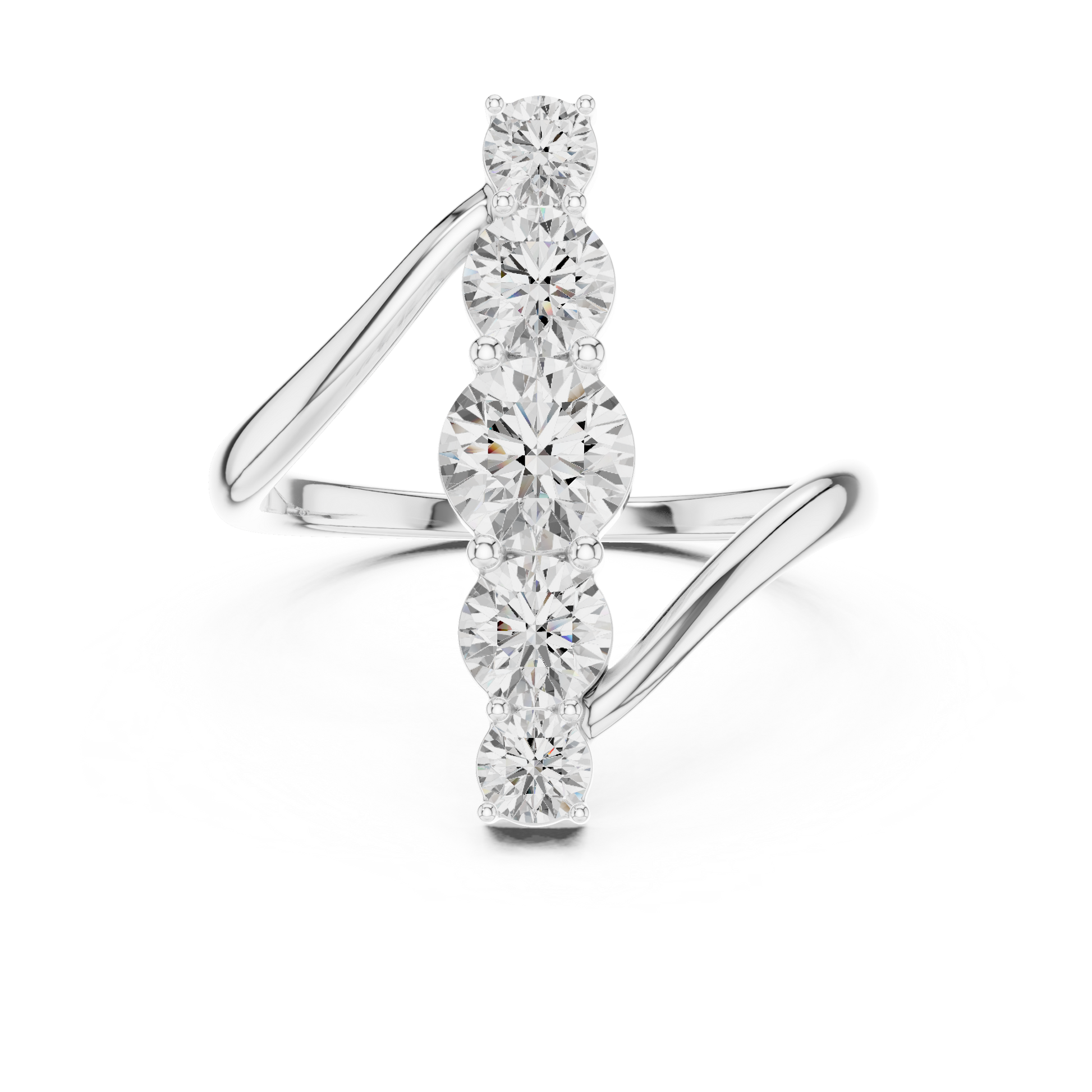 Aspley seven-stone round diamond ring featuring a polished band and seven brilliant diamonds