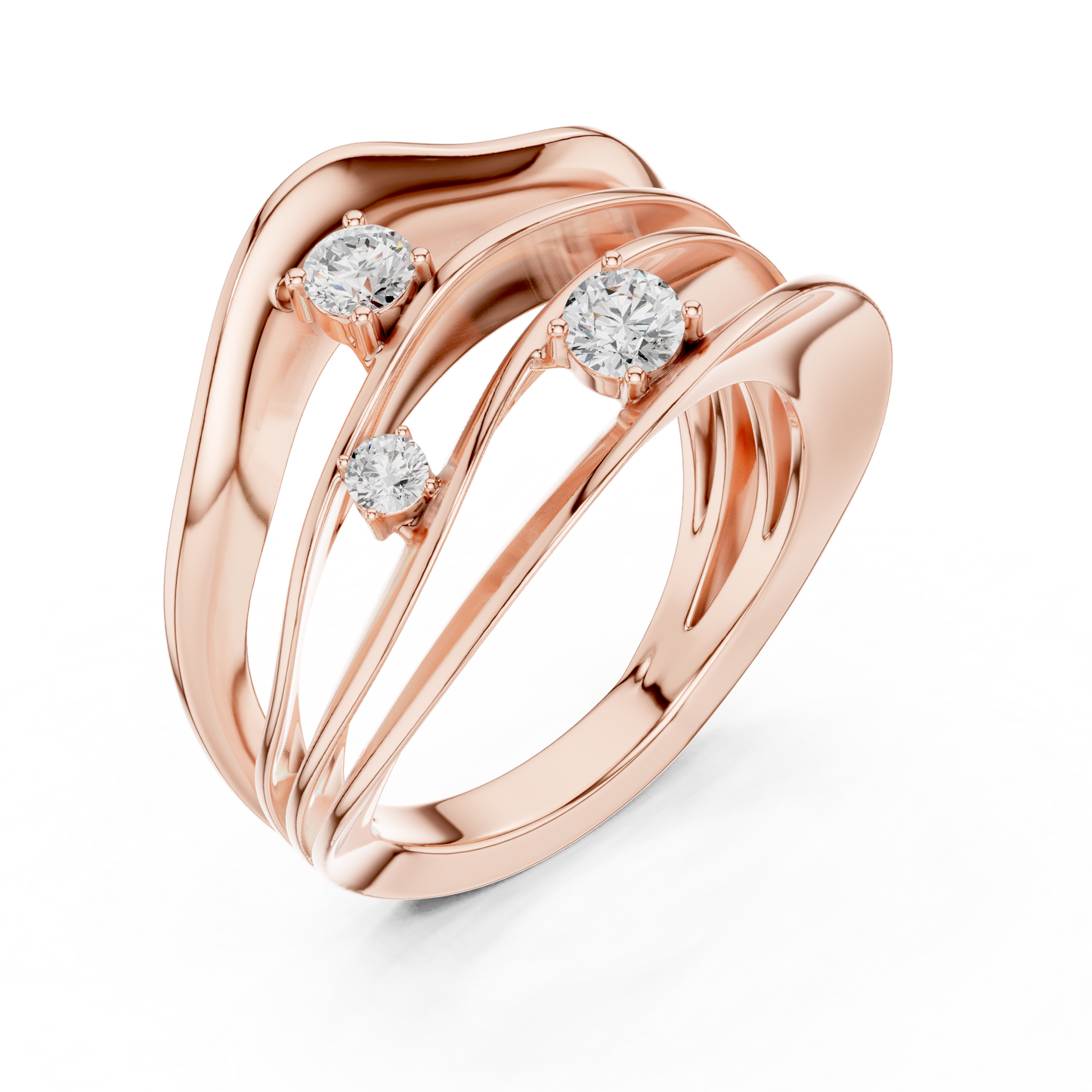 Diamond Bypass Ring | Modern Elegant Design