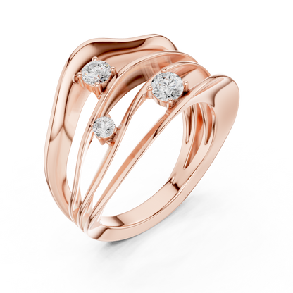 Diamond Bypass Ring | Modern Elegant Design