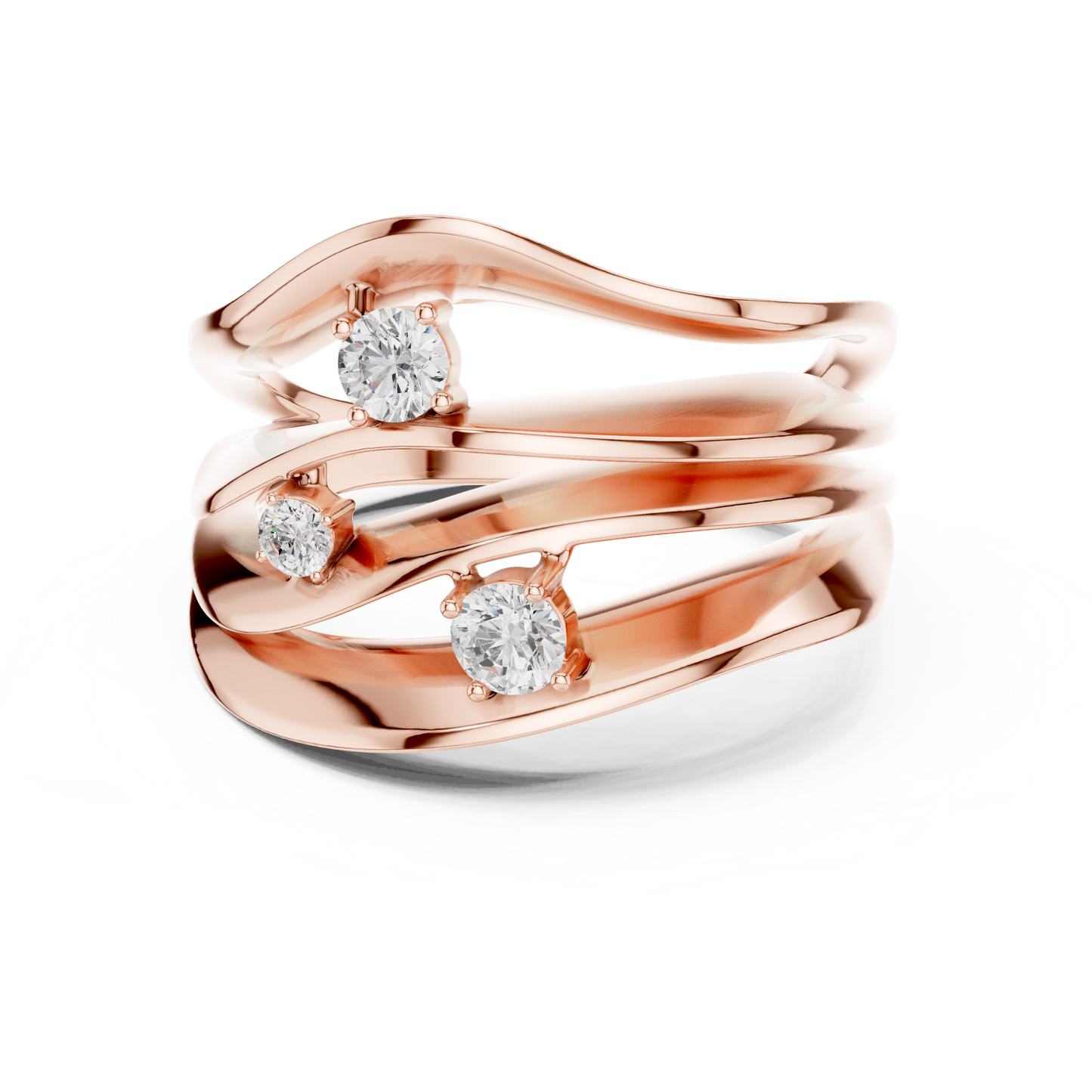 Diamond Bypass Ring | Modern Elegant Design