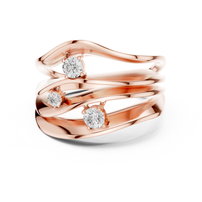 Diamond Bypass Ring | Modern Elegant Design