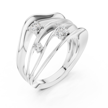 Diamond Bypass Ring | Modern Elegant Design